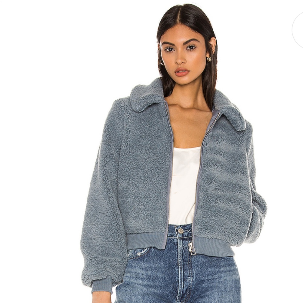 Privacy Please Teddy Jacket Dusty Blue
